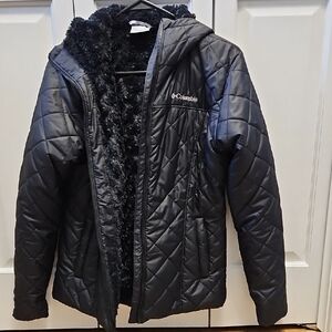 Columbia Black Quilted Hooded Jacket